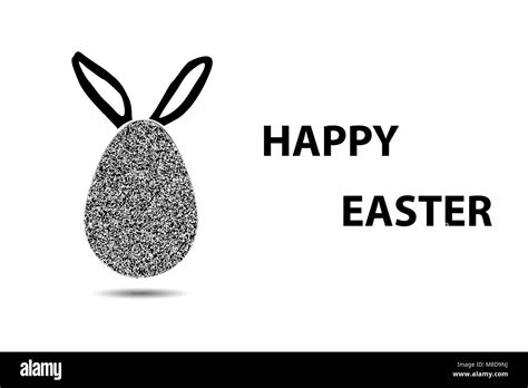 Happy easter - pattern - vector - black and white Stock Vector Image ...