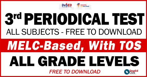 3rd Periodical Test (SY 2022-2023) MELC-Based, Free to Download - DepEd ...