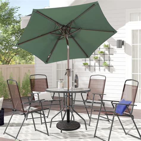 Buy Verano Garden Patio Umbrella with Fillable Base Included, 7.5ft ...