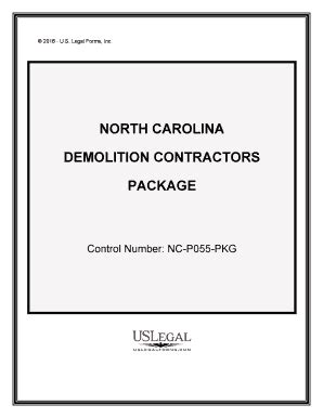 Fillable Online North Carolina Demolition Contractor Package Fax Email ...