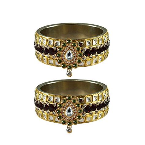 Buy Vidhya Kangan Bangle Set for Women (Gold) (ban4859-2.6) at Amazon.in