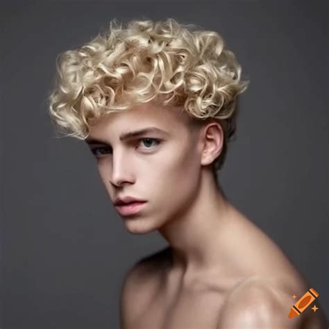 Short curly male blonde hair