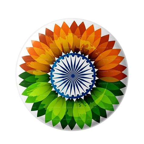Buy LASTWAVE Indian Flag Badge, Flower Design Independence Day India ...
