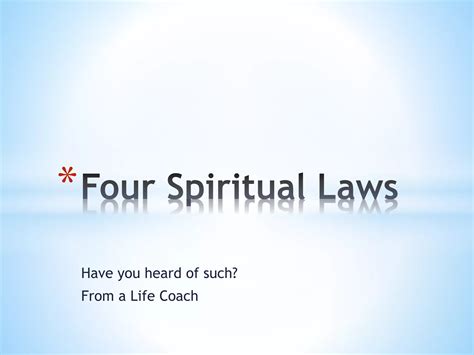 Four spiritual laws | PPTX