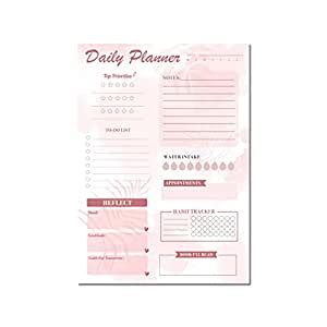 SCROLLING IDEAS 120 GSM Pink Love Theme Daily to-Do List Pad Planner ...