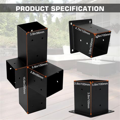 Fuceter 15°4-Way Slanted Roof Pergola Bracket Kit, Pergola India | Ubuy