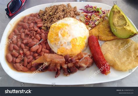 Typical Colombian Platter Bandeja Paisa Traditional Stock Photo ...