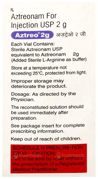 Aztreo 2000 Mg Injection 1 - Uses, Side Effects, Dosage, Price | Truemeds