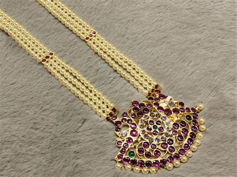 PEARL HARAM WITH PADAKAM | COPPER | MARGAM | NJ046 – shanthitailors