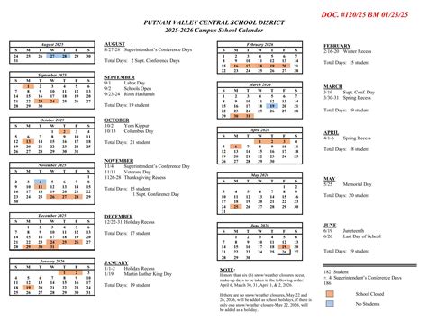Putnam Valley CSD Calendar 25-26 revised [PDF] - EduCounty