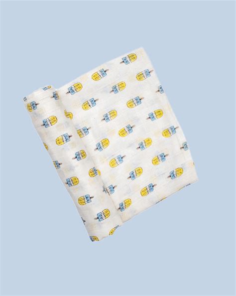 Theoni 100% organic cotton muslin swaddle-Popsicle Fun Blue