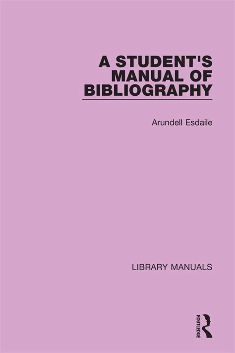 Buy A Student's Manual of Bibliography (Library Manuals) Book Online at ...