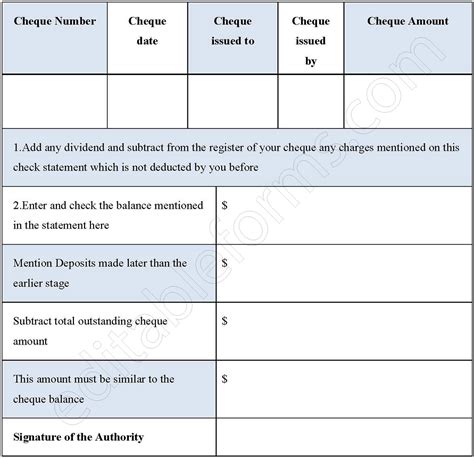 Image result for Checking Account Reconciliation Form