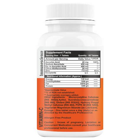 Immunescience Vitamin C Immunity Booster Tablets -60