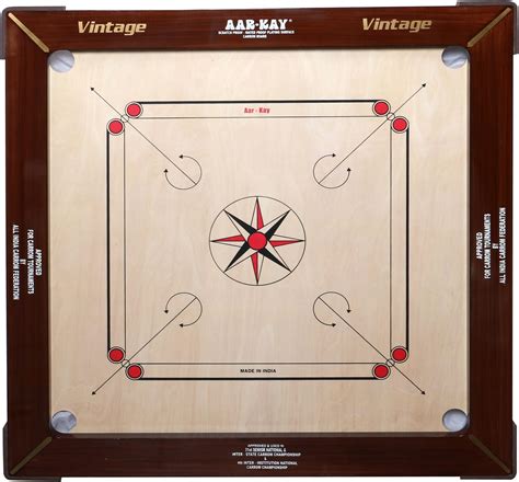 Buy KD AAR-KAY Carrom Board Champion 12mm Vintage Plywood Approved by ...