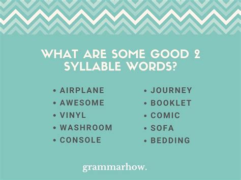50+ Good 2 Syllable Words (List & Pictures)