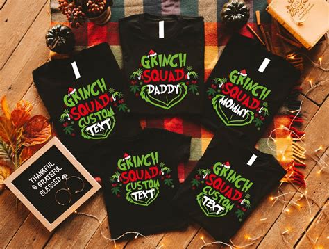 Buy Custom Grinchmas 2026 Family Christmas Shirt: Grinch Squad T-shirt ...