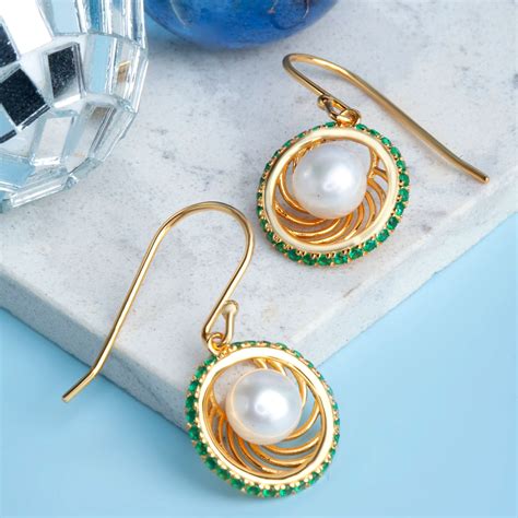 Gold Plated Pearl Swirl Earrings – Silvish