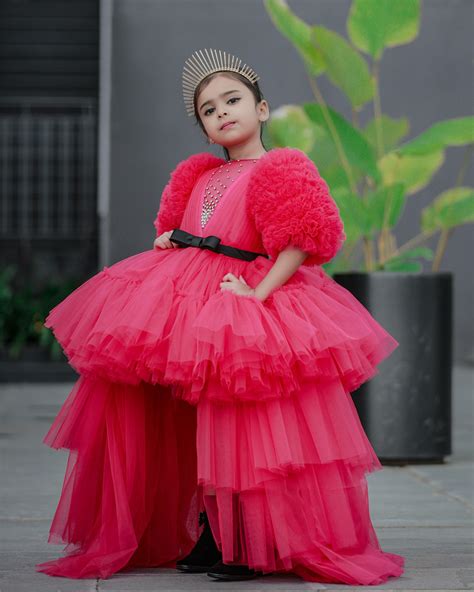Buy Hot Pink Carnival Gown Online in India | Party Gown for Girls – www ...