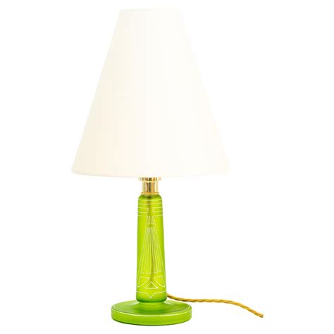 Art Deco Glass Table Lamp with Fabric Shade Around 1920s For Sale at ...