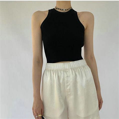 Black Flat Knit Tank Top – Outzidr