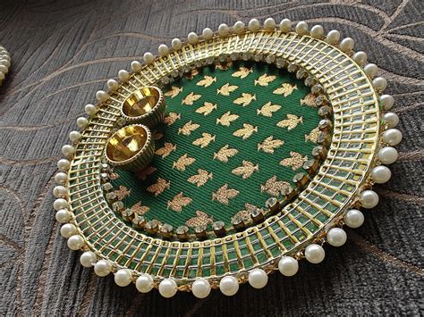 Emerald green Pooja Thali - Accessory – Label DC