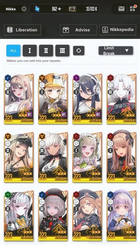 SOLD - [SEA] Lv.208 Many Cute & Unique Nikkes Limit Break 3 - EpicNPC