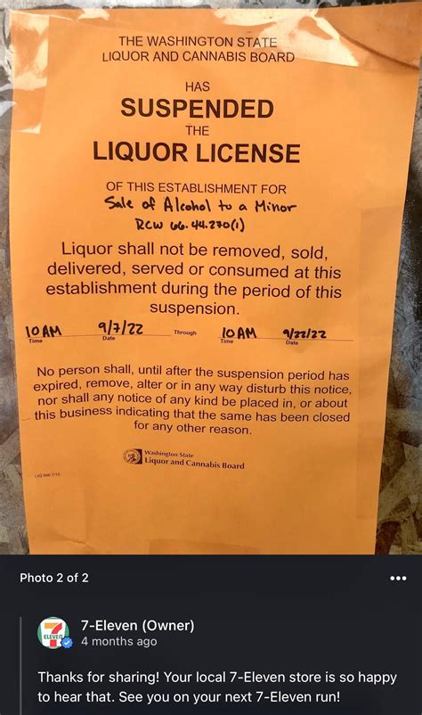 Stone Way N 7-11 liquor license suspended since 9/7/22 & closed ever ...