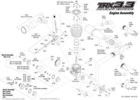 Exploded view: Traxxas engine TRX 3.3 - Engine | Astra