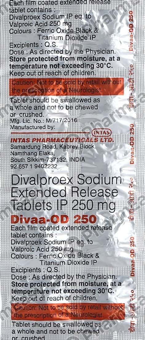 Divuna Er 250 MG Tablet (10): Uses, Side Effects, Price, Dosage ...