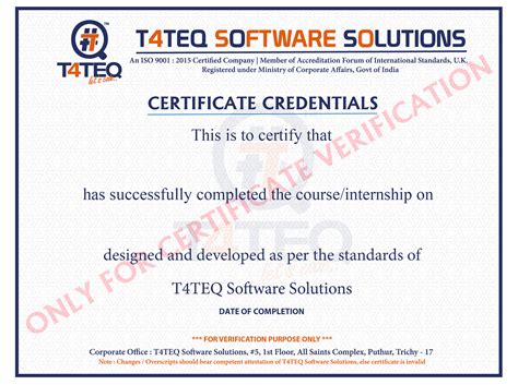 T4TEQ Certificate Verification