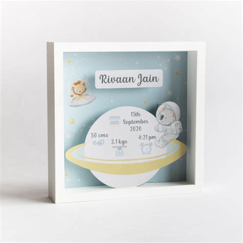 Shadow Box Birth Statistics Frame - Space – The Tiny Trove