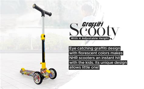 NHR Colorful Graffiti Scooty, 3 Wheel Scooter for Kids, Babies ...