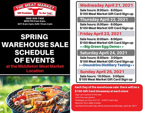 Spring Warehouse Sale 2021 - UW Provision Company