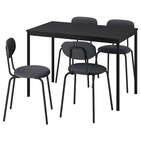 SANDSBERG table and 4 chairs, black black/Remmarn anthracite anthracite ...
