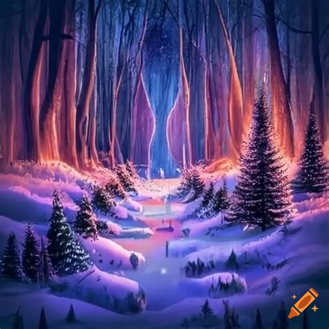 Enchanted christmas forest on Craiyon