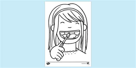 Brushing Tongue Colouring Sheet - Creative Fun for Kids