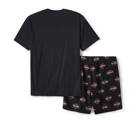 Men's Bar & Shield Print Pajama Shorts Set | Harley-Davidson IN
