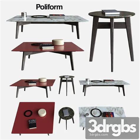 Poliform coffee tables bigger 2 3dsmax Download – 3DSky Model Free
