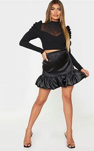 Image result for Black Skirt with Ruffle Hem