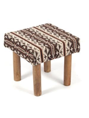 Buy Ikiriya Kingsville Solid Wood Stool in Stripe Brown Jackard fabric ...