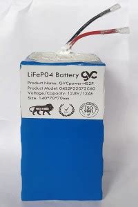 GVC 12V-12Ah Lithium-ion(Li-ion) for Solar Light, Solar Fan, AC-DC ...