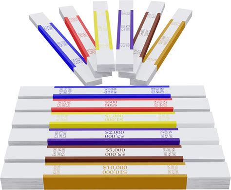 Buy Money Bands Currency Straps- 600 Pieces Self Adhesive Color Coded ...