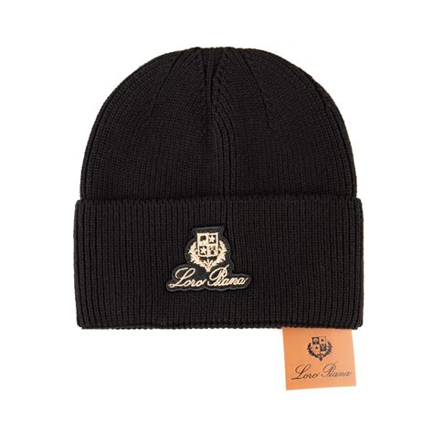 Loro Piana erkek bere Logo Detayli Bej Logo Siyah