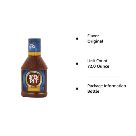 Open Pit Barbecue Sauce Original 18 Oz - 4 Pack 1.12 Pound (Pack Of 1 ...