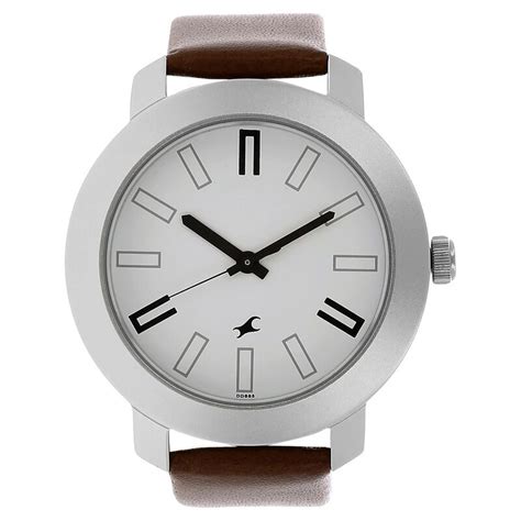 Buy Online Fastrack Quartz Analog White Dial Leather Strap Watch for ...