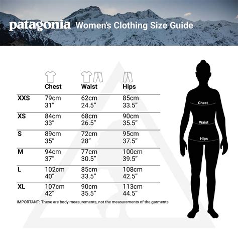 Patagonia Women'S Size Chart - SizeChartWomen.com
