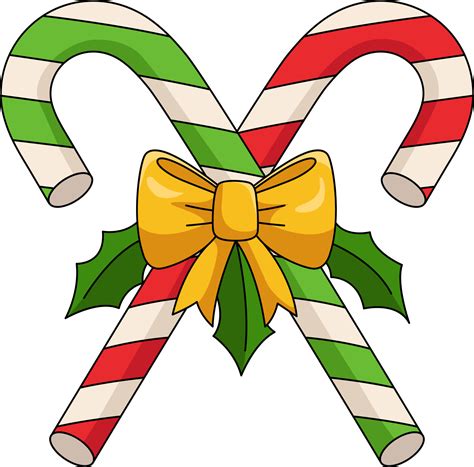 Christmas Candy Cane Cartoon Colored Clipart 10789309 Vector Art at ...