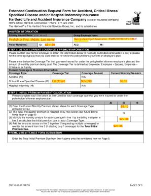 Fillable Online gfcpinsurance.comformsaccgExtended Continuation Request ...