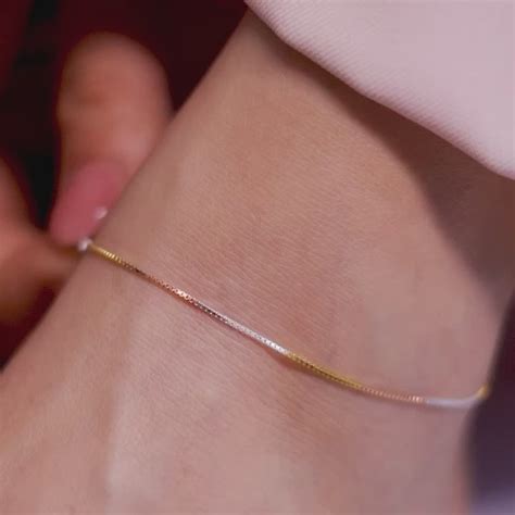 Minimal Triple Toned 925 Sterling Silver Anklet - Valentine's Gift – Zavya